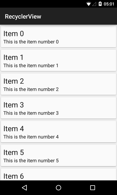 Our first RecyclerView